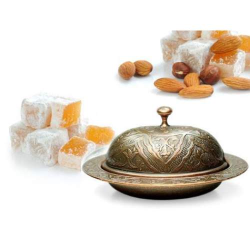 Osmanlı Motifli Lokumluk - Küçük Boy - Bakır Osmanlı Motifli Lokumluk - Küçük Boy - Bakır