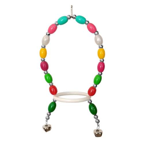 Renkli Boncuklu Oval Papağan Salıncağı 13-22 cm Renkli Renkli Boncuklu Oval Papağan Salıncağı 13-22 cm Renkli