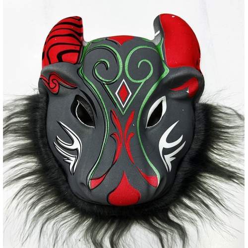 Bufalo Maskesi - Kırmızı Boynuzlu Bufalo Maskesi Yetişkin Çocuk Uyumlu Model 4 Bufalo Maskesi - Kırmızı Boynuzlu Bufalo Maskesi Yetişkin Çocuk Uyumlu Model 4