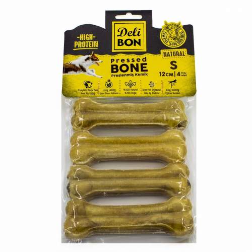 Deri Köpek Çiğneti Pres Kemik 4x12cm Natural Deri Köpek Çiğneti Pres Kemik 4x12cm Natural