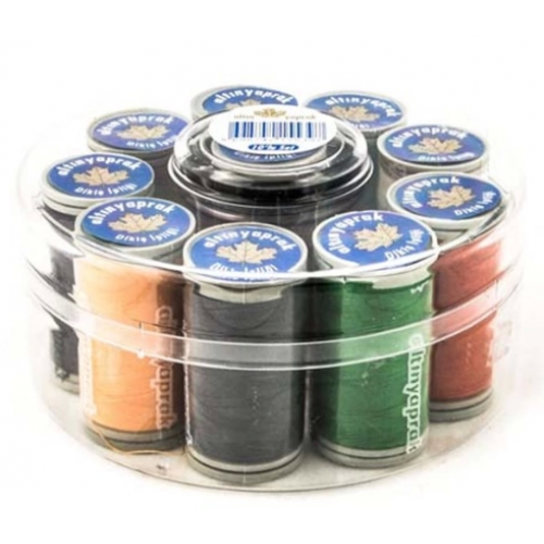 Altın Yaprak Dikiş İpliği Seti 10lu Yuvarlak Kutulu Altın Yaprak Dikiş İpliği Seti 10lu Yuvarlak Kutulu