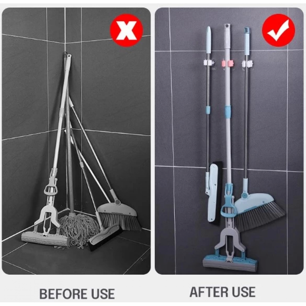 Pratik Yapışkanlı Pratik Mop Tutucu 4 Adet Beyaz