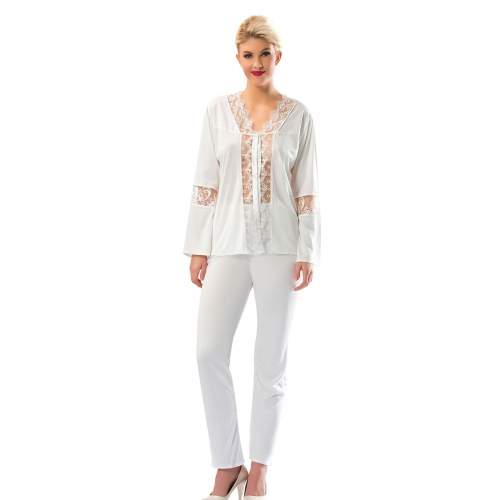 Ekru Penye Pijama Takımı Ekru Penye Pijama Takımı