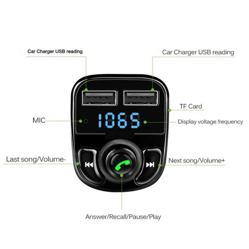 Carx8 Bluetooth Araç Kiti Fm Transmitter Carx8 Bluetooth Araç Kiti Fm Transmitter