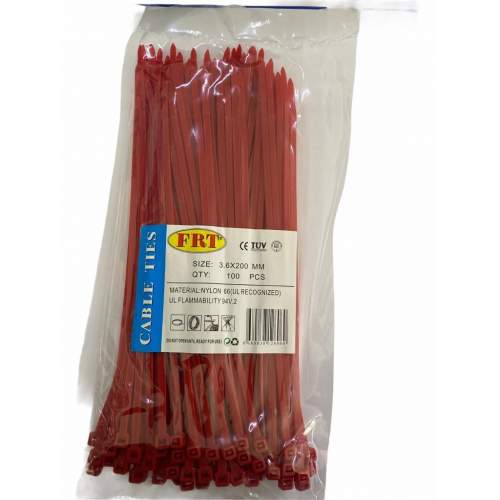 FRT Kırmızı 3,6X200 Kablo Bağı FRT Kırmızı 3,6X200 Kablo Bağı