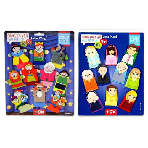 2 Set - 20 Parça  Masal Kahramanları ve Aile Bireyleri Parmak Kukla