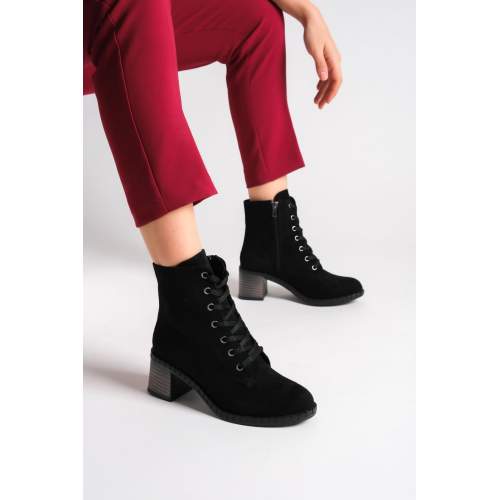 Lisinya948 Bağcıklı Fermuarlı Ortopedik Taban Suya ve Soğuğa Dayanıklı Topuklu Süet Kadın Bot ST Siyah Lisinya948 Bağcıklı Fermuarlı Ortopedik Taban Suya ve Soğuğa Dayanıklı Topuklu Süet Kadın Bot ST Siyah