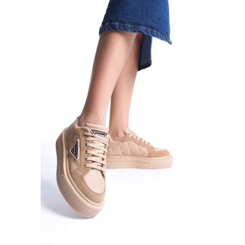 Lisinya948 Bağcıklı Ortopedik Taban Desenli Kadın Sneaker Ayakkabı TT Ten Lisinya948 Bağcıklı Ortopedik Taban Desenli Kadın Sneaker Ayakkabı TT Ten