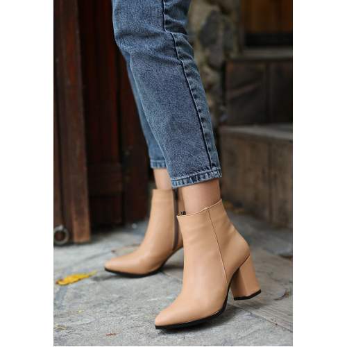 Krem Cilt Topuklu Bot Krem Cilt Topuklu Bot