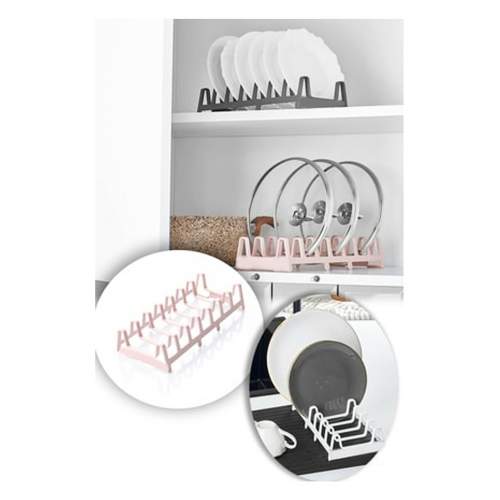 Tencere Kapağı Organizeri - 6 Bölmeli Tencere Kapak Rafı Tencere Kapağı Organizeri - 6 Bölmeli Tencere Kapak Rafı