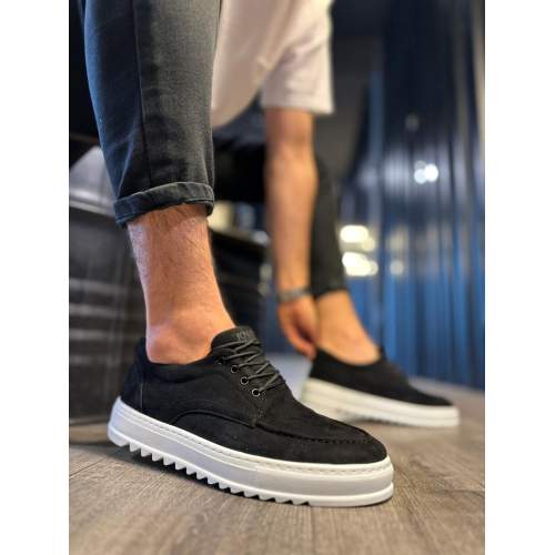 Günlük Ayakkabı T Siyah Süet (Beyaz Taban) Günlük Ayakkabı T Siyah Süet (Beyaz Taban)