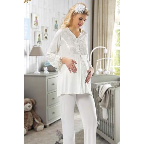 Ekru Hamile ( Lohusa ) Pijama Takımı Ekru Hamile ( Lohusa ) Pijama Takımı