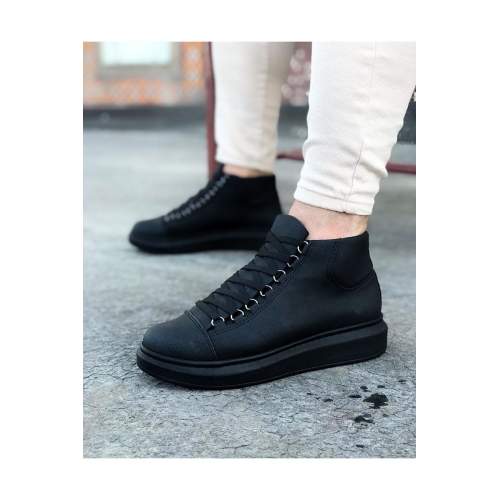Kömür Bağcıklı Sneakers Yarım Bilek Bot Kömür Bağcıklı Sneakers Yarım Bilek Bot