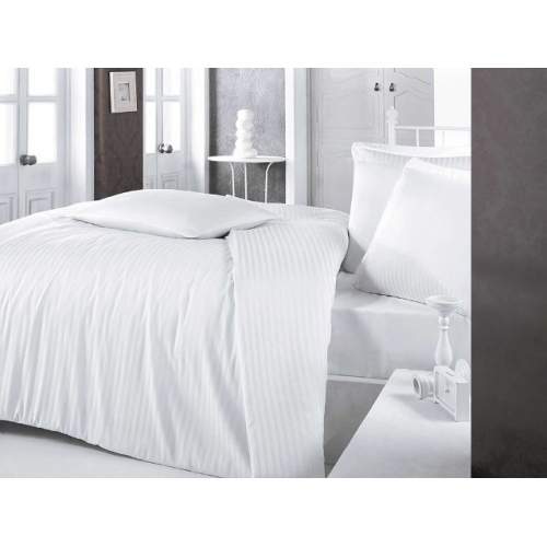Çizgili Saten Nevresim Takımı Çift Kişilik Beyaz Çizgili Saten Nevresim Takımı Çift Kişilik Beyaz