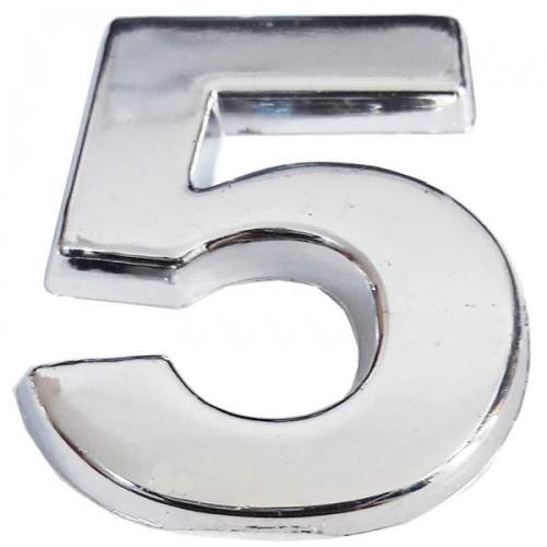 Cemax Krom Yapışkanlı 5 Rakamı 5 cm Cemax Krom Yapışkanlı 5 Rakamı 5 cm