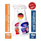 Ikili Set - Leke Çıkarıcı Sprey ve Banyo Mutfak Temizleyici Sprey Oxi Güç 750ML