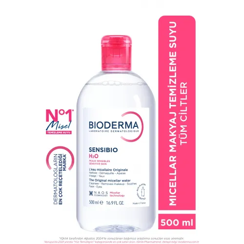 Bioderma Sensibio H2O Hassas ve Normal Ciltler için Micellar Makyaj Temizleme Suyu 500 ml Bioderma Sensibio H2O Hassas ve Normal Ciltler için Micellar Makyaj Temizleme Suyu 500 ml
