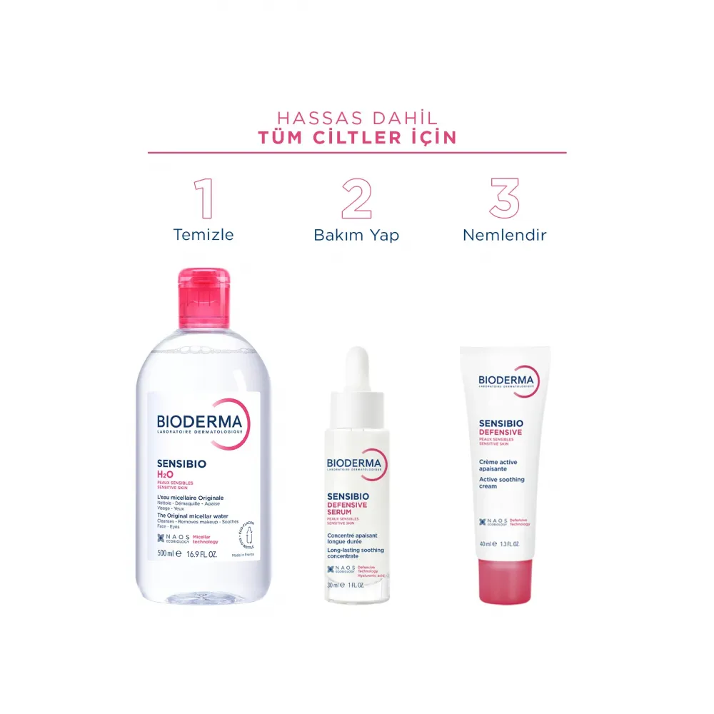 Bioderma Sensibio H2O Hassas ve Normal Ciltler için Micellar Makyaj Temizleme Suyu 500 ml