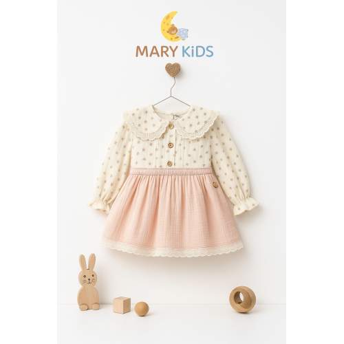 MARY KİDS Kız Çocuk Dantel Detaylı Çiçek Desenli Elbise MARY KİDS Kız Çocuk Dantel Detaylı Çiçek Desenli Elbise