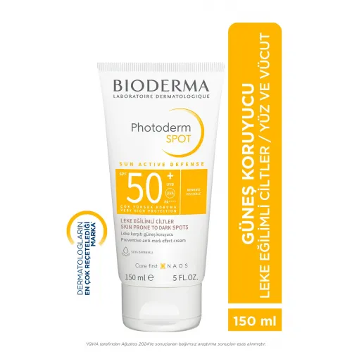 Bioderma Photoderm Spot SPF 50+ 150 ML Leke Karşıtı Yüksek Korumalı Güneş Kremi Bioderma Photoderm Spot SPF 50+ 150 ML Leke Karşıtı Yüksek Korumalı Güneş Kremi