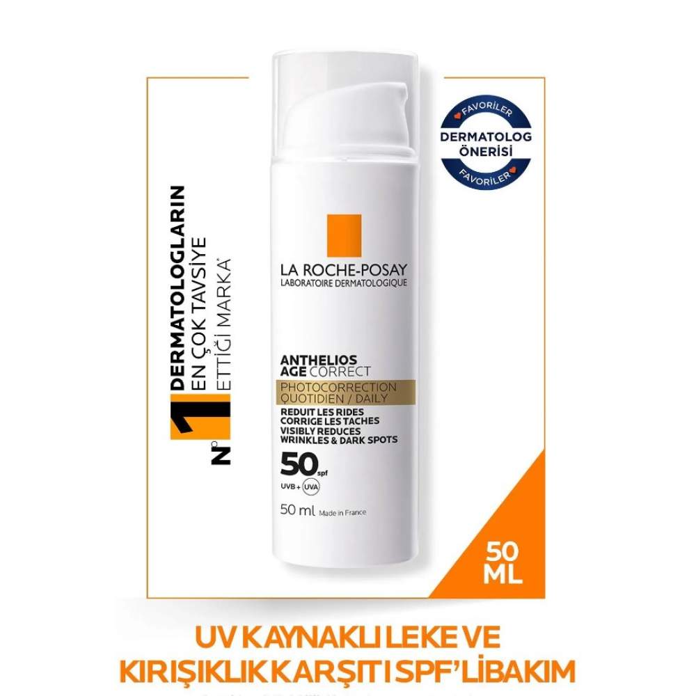 La Roche Posay Anthelios Age Correct 50 ml Spf50+ Leke ve Kırışıklık Karşıtı Renkli Güneş Kremi