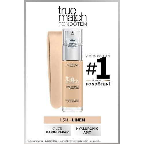 Loreal Paris True Match 1.5N Linen Fondöten Loreal Paris True Match 1.5N Linen Fondöten