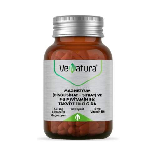 Venatura Magnezyum Bisglisinat Sitrat P-5-P Vitamin B6 60 Kapsül Venatura Magnezyum Bisglisinat Sitrat P-5-P Vitamin B6 60 Kapsül