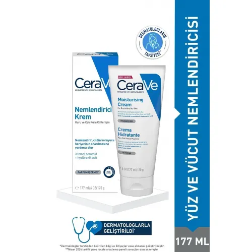 Cerave Kuru ve Çok Kuru Ciltler için Nemlendirici Bakım Kremi 177 ML Cerave Kuru ve Çok Kuru Ciltler için Nemlendirici Bakım Kremi 177 ML