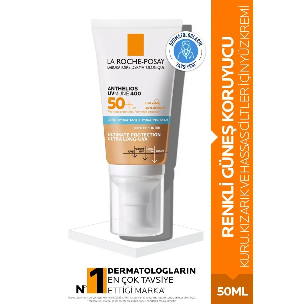 Anthelios UVMUNE 400 Tinted Oil Control Gel-Cream SPF50+ Renkli Güneş Kremi 50ml