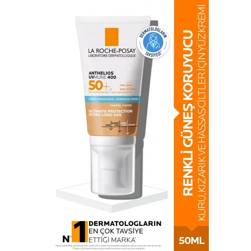 La Roche-Posay 50 ml Anthelios UVmune 400 SPP50+ Hydrating Cream Tinted Güneş Kremi La Roche-Posay 50 ml Anthelios UVmune 400 SPP50+ Hydrating Cream Tinted Güneş Kremi