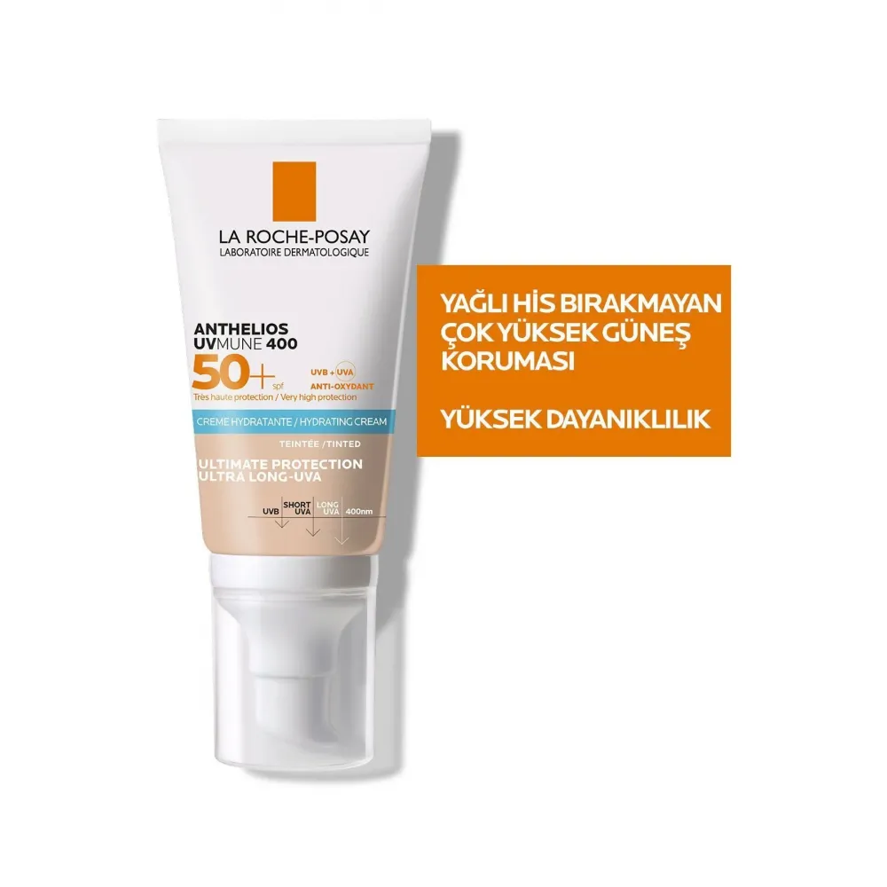 Anthelios UVMUNE 400 Tinted Oil Control Gel-Cream SPF50+ Renkli Güneş Kremi 50ml