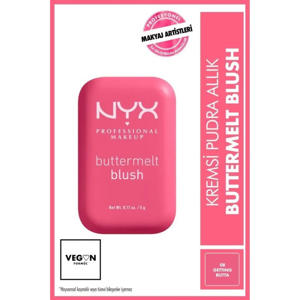 Nyx Professional Makeup Buttermelt Blush 08 Getting Butta Kremsi Pudra Allık Nyx Professional Makeup Buttermelt Blush 08 Getting Butta Kremsi Pudra Allık