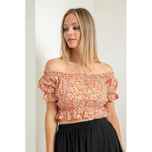 KAKTÜS Viskon Kumaş Kısa Kol Açık Omuzlu Oversize/Salaş Çiçek Desen Kadın Bluz-Oranj SD4ckq2EMgn7 KAKTÜS Viskon Kumaş Kısa Kol Açık Omuzlu Oversize/Salaş Çiçek Desen Kadın Bluz-Oranj SD4ckq2EMgn7