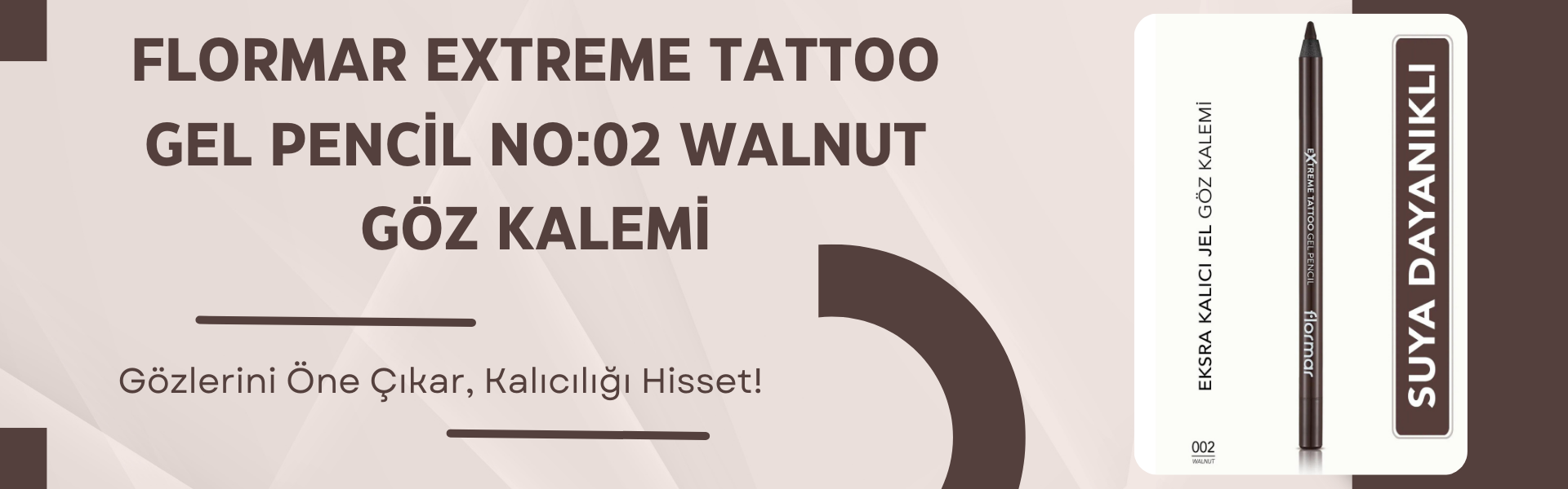 Flormar Extreme Tattoo Gel Pencil No:02 Walnut Göz Kalemi