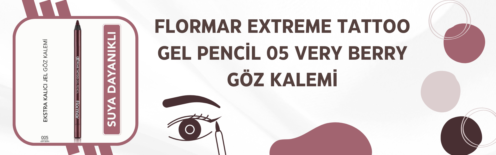 Flormar Extreme Tattoo Gel Pencil 05 Very Berry Göz Kalemi